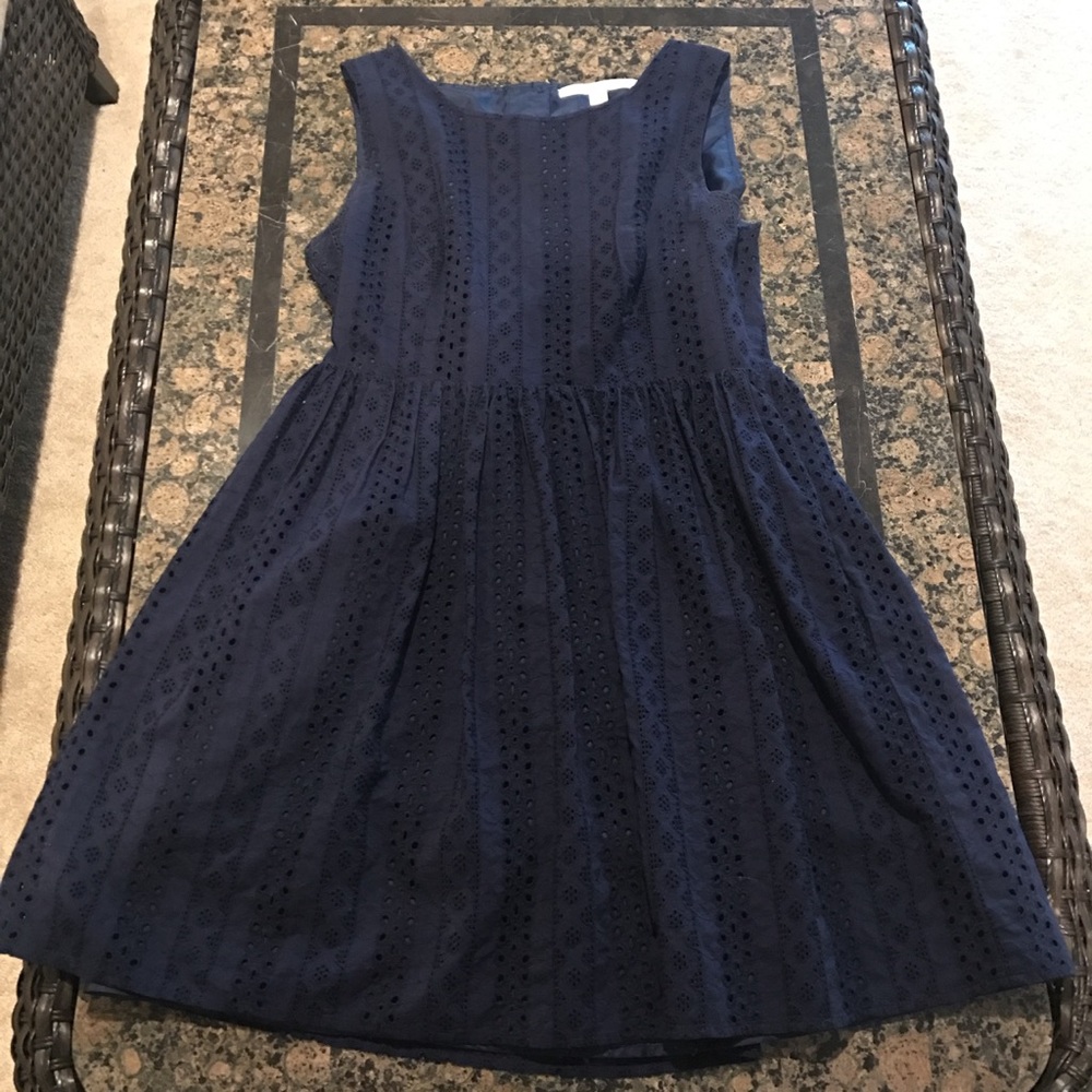 Blue fit and flare dress